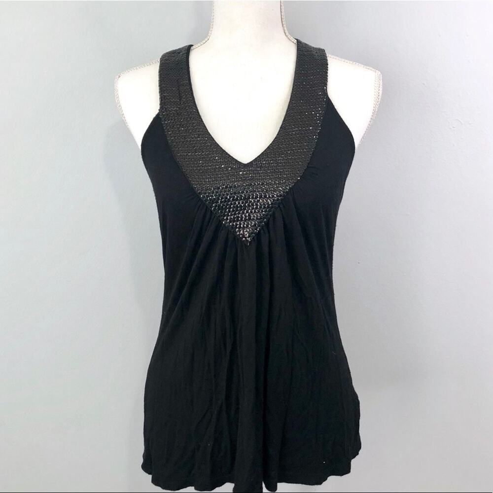 Romeo & Juliet Couture black studded sequins racerback size small